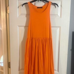 Deluc Vibrant Orange Sleeveless Tiered Maxi Dress